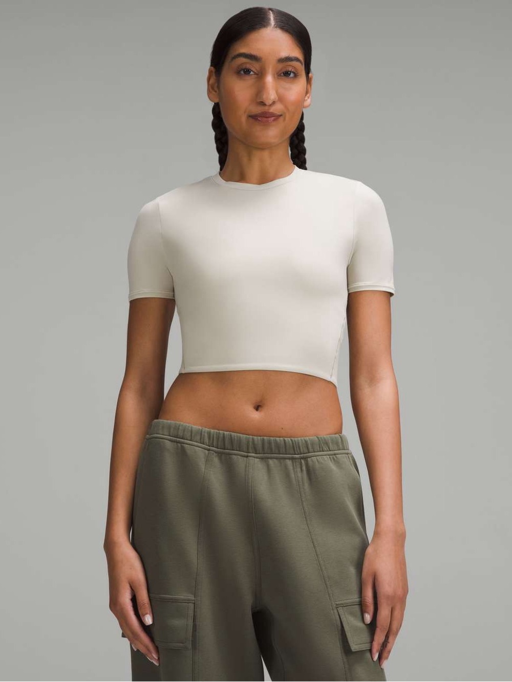 Lululemon Wundermost Ultra-Soft Nulu Crewneck Cropped T-Shirt